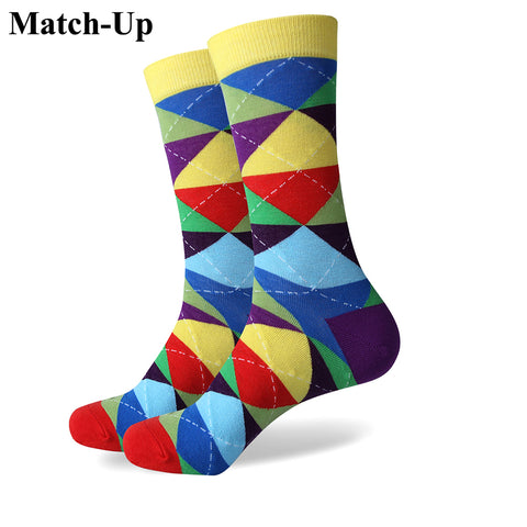 Colorful ARGYLE SOCK fun men's Cotton Socks