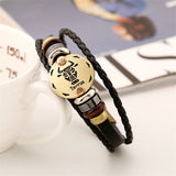 Astrology Sign Leather Bracelet for Men and Women