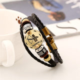 Astrology Sign Leather Bracelet for Men and Women