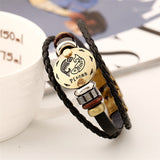 Astrology Sign Leather Bracelet for Men and Women