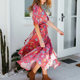 Long Maxi Dresses Floral Print  Boho Hippie Robe Vestidos