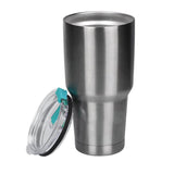 Spill And Splash Resistant Lid With Slider Closure For 30 oz and 20 oz Tumblers