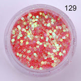 1 Box 10ml Pink Dazzling Nail Glitter Powder Sequins