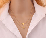 1pc Charming Gold Tone Bar Circle Lariat Multi layer Chain Necklaces