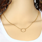 1pc Charming Gold Tone Bar Circle Lariat Multi layer Chain Necklaces