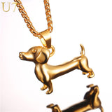 Dachshund Stainless Steel Pendant & Chain