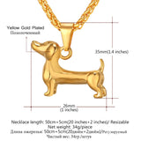 Dachshund Stainless Steel Pendant & Chain