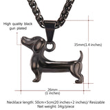 Dachshund Stainless Steel Pendant & Chain