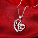 Heart Pendant Necklace Silver Plated Jewelry