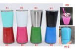 10pcs Stainless Steel tumbler wine glasses with Straw