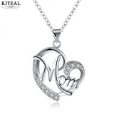 Heart Pendant Necklace Silver Plated Jewelry