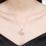 Heart Pendant Necklace Silver Plated Jewelry