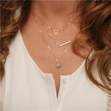 1pc Charming Gold Tone Bar Circle Lariat Multi layer Chain Necklaces