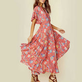 Long Maxi Dresses Floral Print  Boho Hippie Robe Vestidos